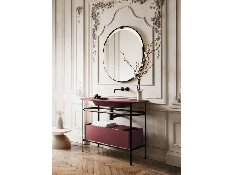 Mobile da Bagno sospeso Almond 02 in laccato opaco di Arbi