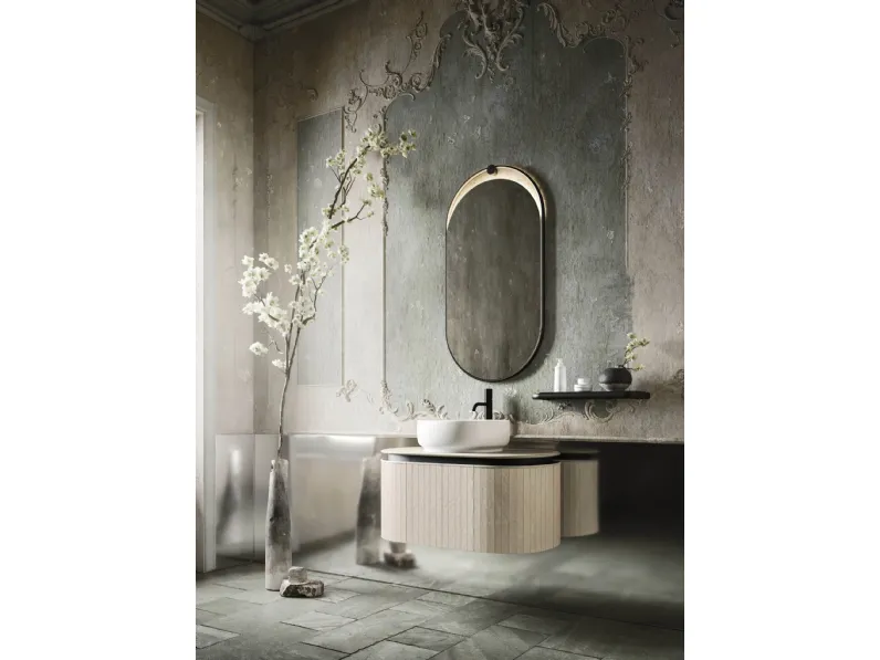 Mobile da Bagno sospeso Almond 01 in laminam Alaska di Arbi