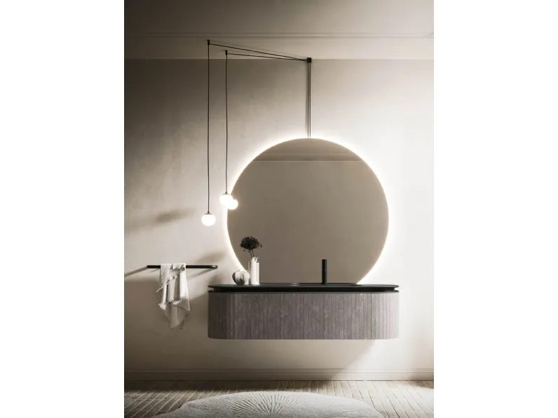 Mobile da Bagno sospeso Almond 08 in Laminam Burgundy di Arbi