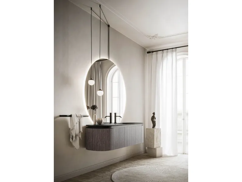 Mobile da Bagno sospeso Almond 08 in Laminam Burgundy di Arbi