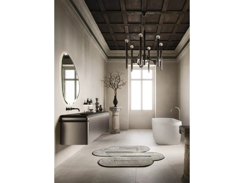 Mobile da Bagno sospeso Almond 09 in laccato Ghisa Metal di Arbi