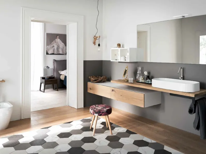 Mobile da Bagno sospeso moderno in legno Gap 01 di Alta Corte