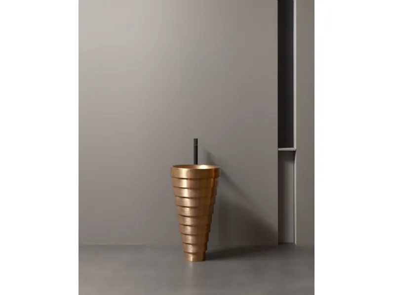 Lavabo freestanding AMDL Circle Cheope in bronzo satinato di Antoniolupi