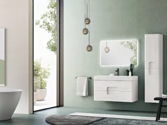 Il mobile da bagno sospeso Arco 03 di Bluelife unisce design moderno e funzionalità pratica per un a
