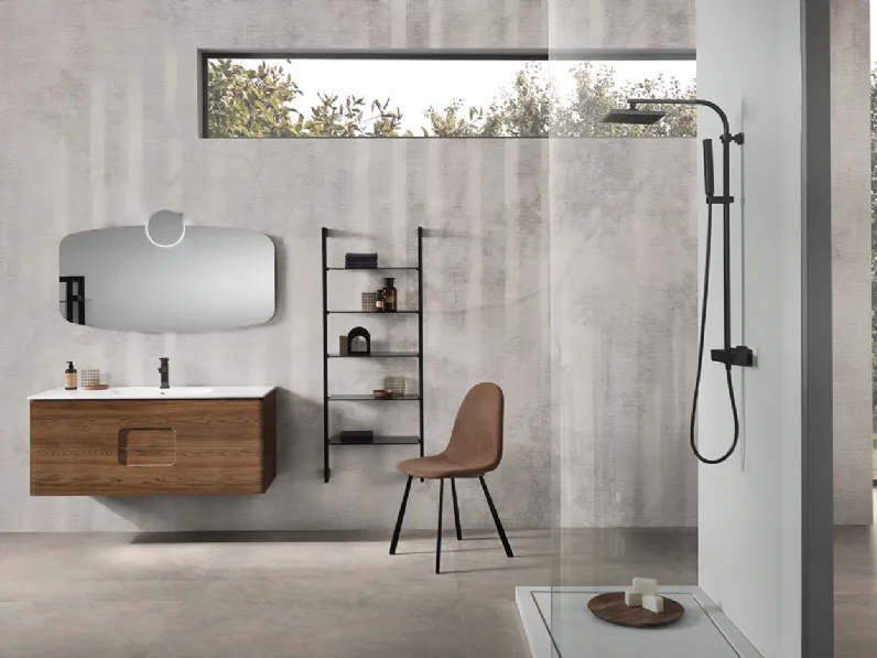 Mobile da Bagno sospeso Arco Tek in pvc effetto legno di Modo Bluelife