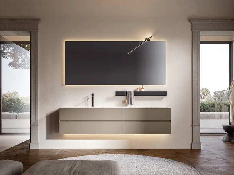 Mobile da Bagno sospeso Artemide 03 laccato camoscio di Edoné