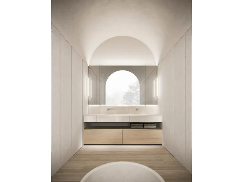 Mobile da Bagno a terra in legno e marmo Azuco 24 01 di Milldue