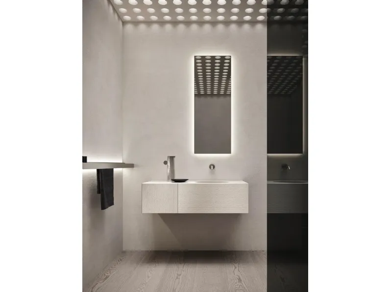 Mobile da Bagno sospeso in marmo Bianco Siberia Azuco 24 02 di Milldue