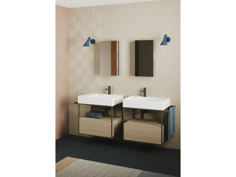 Mobile da Bagno sospeso Elegance Squared 02 di Azzurra Ceramica