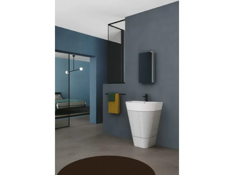 Mobile da Bagno a terra finitura cemento Forma 05 di Azzurra Ceramica