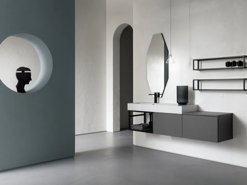 Mobile bagno moderno in laccato sabbiato B-GO BG006 di Compab