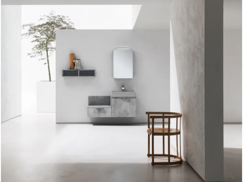 Mobile da Bagno sospeso in beton nobilitato B201 BD019 di Compab