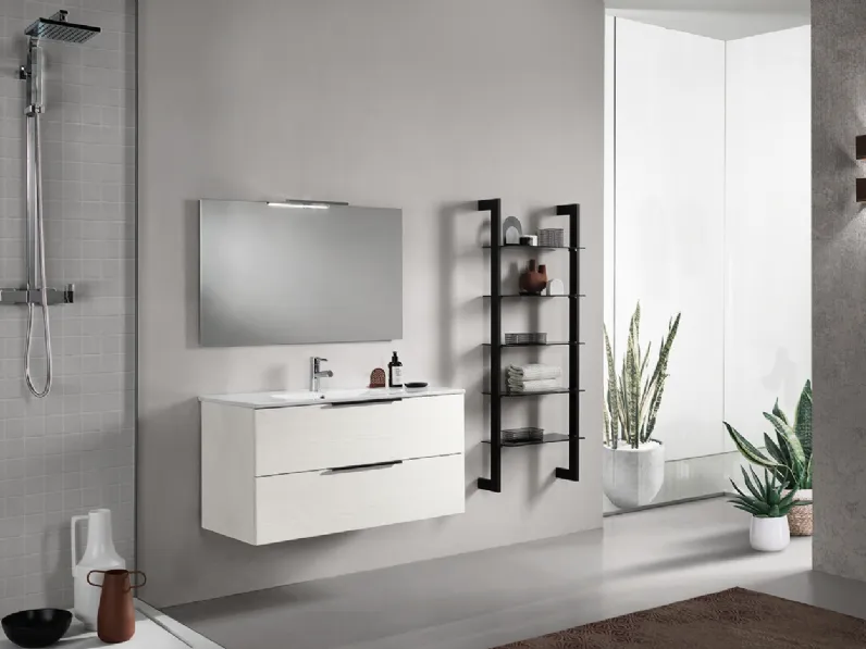 Mobile da Bagno Bali Olmo Bianco in nobilitato effetto legno di Modo Bluelife