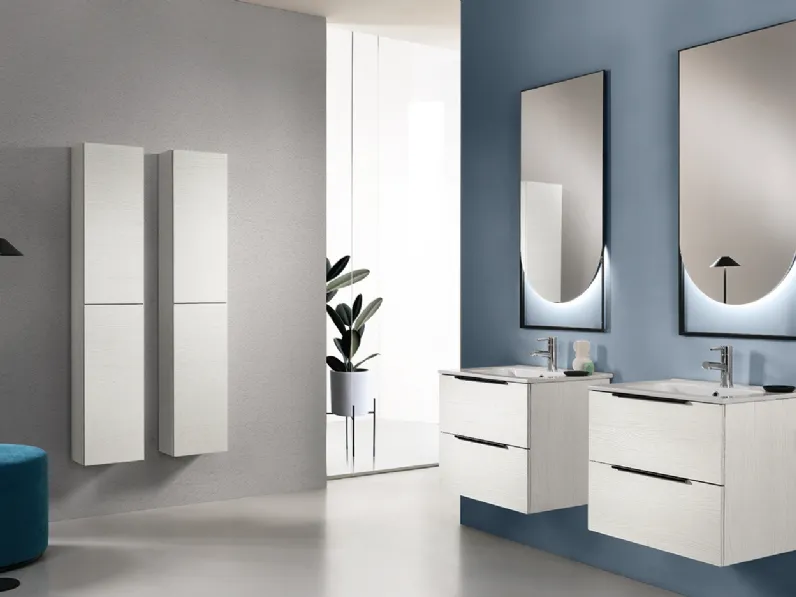 Mobile da Bagno Bali Olmo Bianco in nobilitato effetto legno di Modo Bluelife