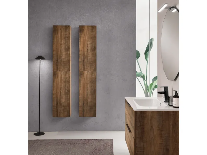 Mobile da Bagno Bali Tabacco in nobilitato effetto legno di Modo Bluelife