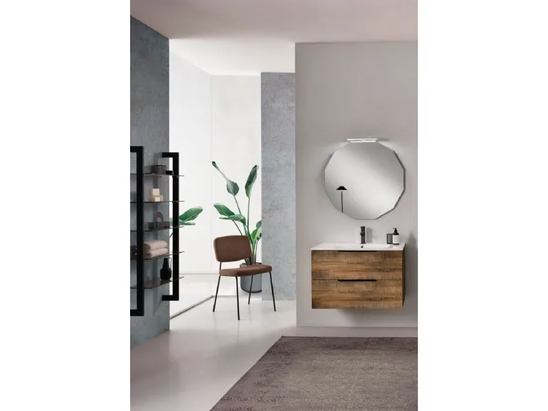 Mobile da Bagno Bali Tabacco in nobilitato effetto legno di Modo Bluelife