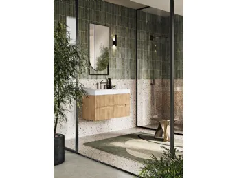 Il mobile sospeso Balos 01 di Bluelife è la soluzione ideale per un bagno moderno e funzionale.