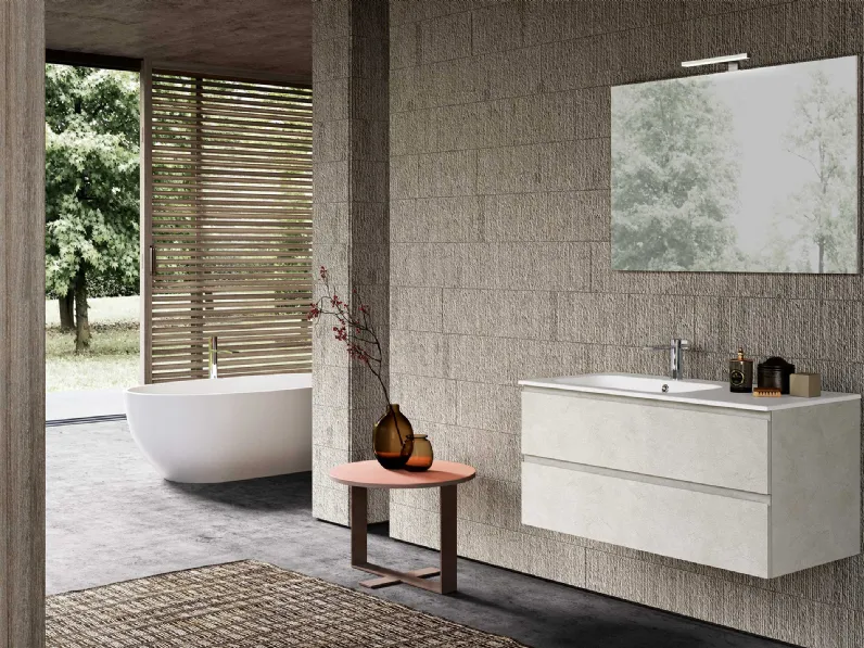 Mobile da Bagno sospeso Block System Slim C39 di Baxar