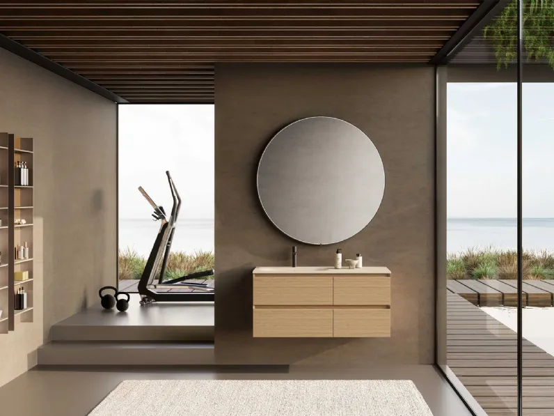 Mobile da Bagno sospeso Block System Soft C21 di Baxar