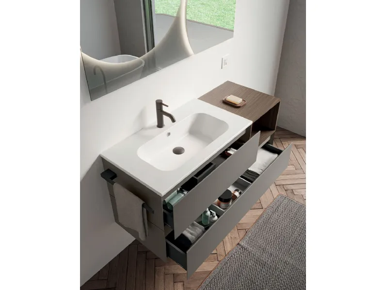 Mobile da Bagno sospeso Blocks Xilo 02 di Berloni Bagno