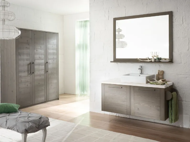 Mobile da Bagno sospeso Caldo legno 041A di Linea3