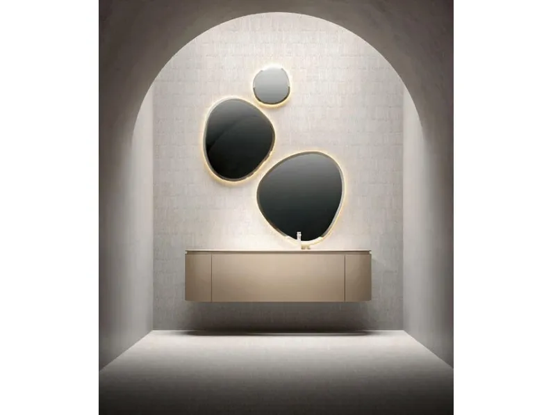 Mobile da Bagno sospeso laccato opaco Nocciola Calipso 2343 di Edoné