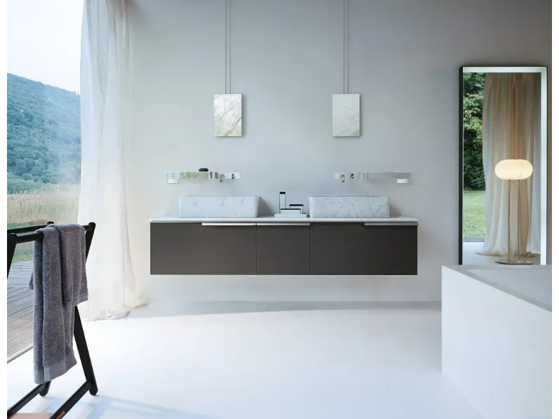 Lavabo da appoggio in marmo bianco Carrara di Agape