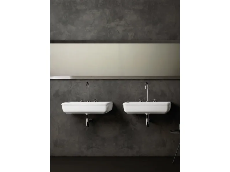 Lavabo doppio in ceramica, sospeso Charme 04 di Azzurra Ceramica