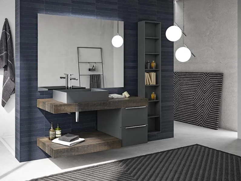 Mobile da Bagno sospeso Componibili Plana 04 in laccato e laminato di Berloni Bagno