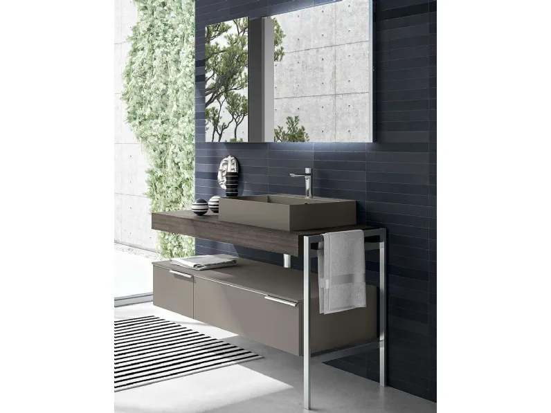 Mobile da Bagno sospeso Componibili Plana 05 in laccato e laminato di Berloni Bagno