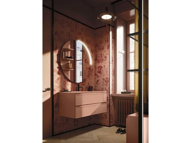 Mobile da Bagno sospeso Decor Pink palette in laccato di Arbi