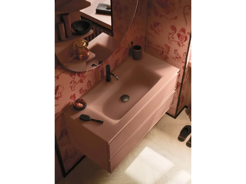 Mobile da Bagno sospeso Decor Pink palette in laccato di Arbi