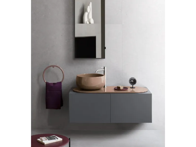 Mobile da Bagno Delfo laccato di Ceramica Cielo