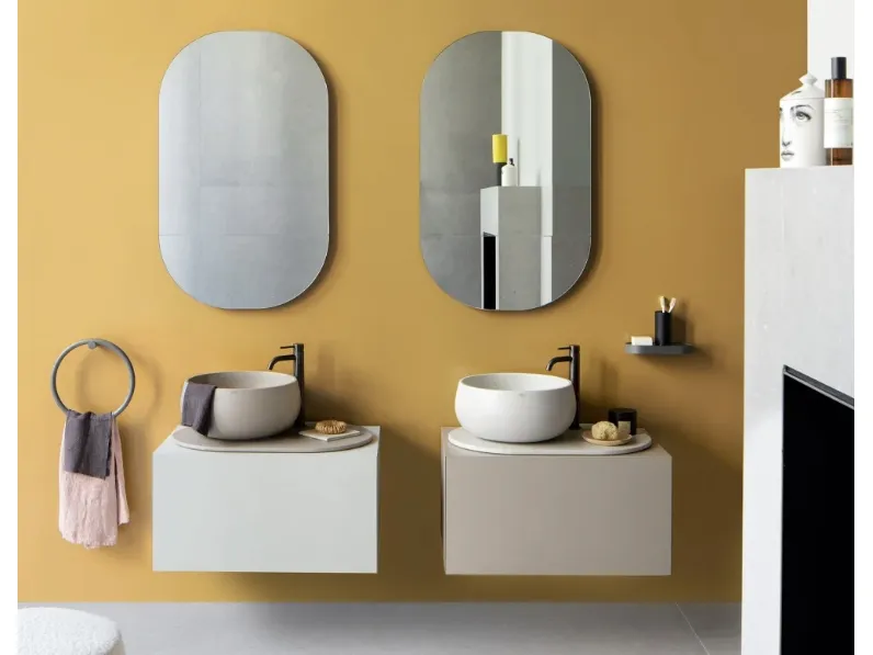 Mobile da Bagno Delfo laccato di Ceramica Cielo