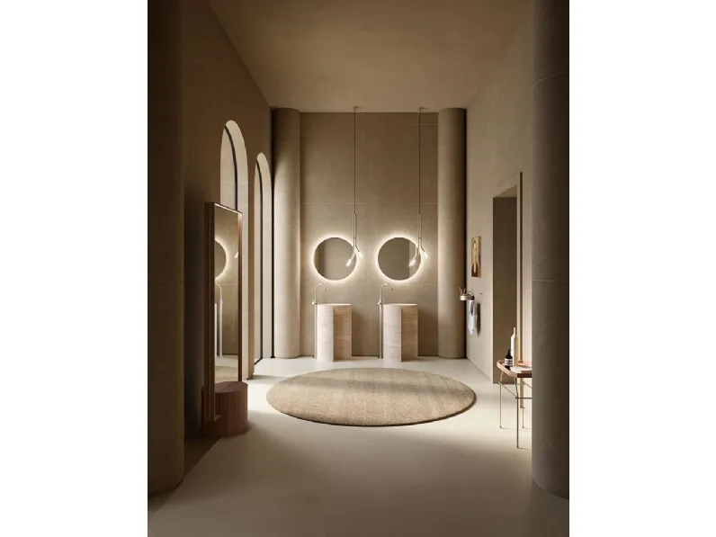 Lavabo Freestanding Des Evolution Caramel 01 in Resina Stone Travertino di Cerasa