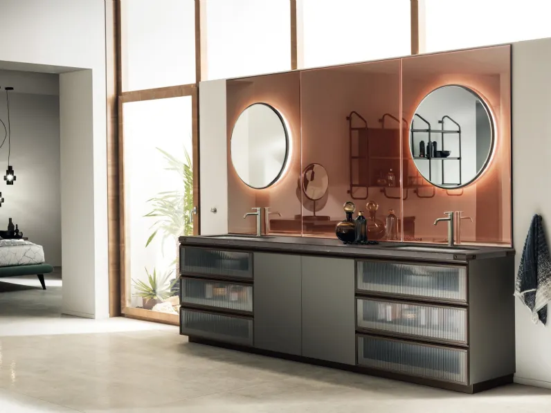 Mobile da Bagno Diesel Laccato Opaco Verde Minerale di Scavolini Bathrooms