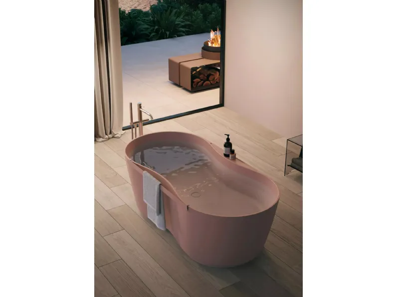 Vasca da Bagno freestanding Domina in Mineral Solid di Disenia
