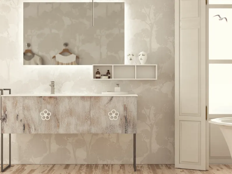Mobile da Bagno a terra Epoque EQ11 in legno di Arteba