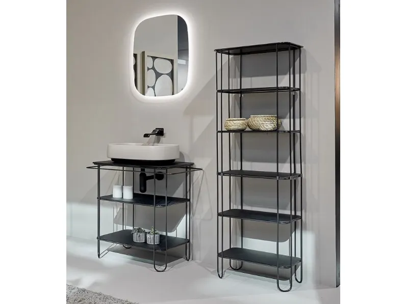 Mobile da bagno a terra Filo in acciaio inox di Flaminia