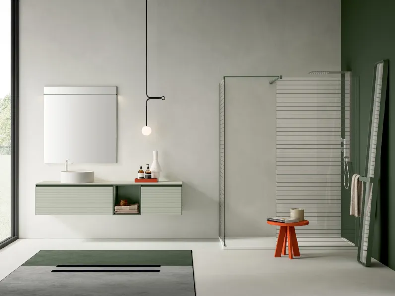 Mobile da Bagno sospeso Filo+ Horizon Quarzo opaco di Artesi