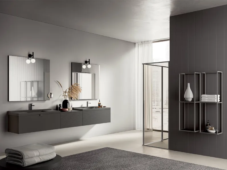 Mobile da Bagno Filo+ Push and Handle Piombo opaco di Artesi