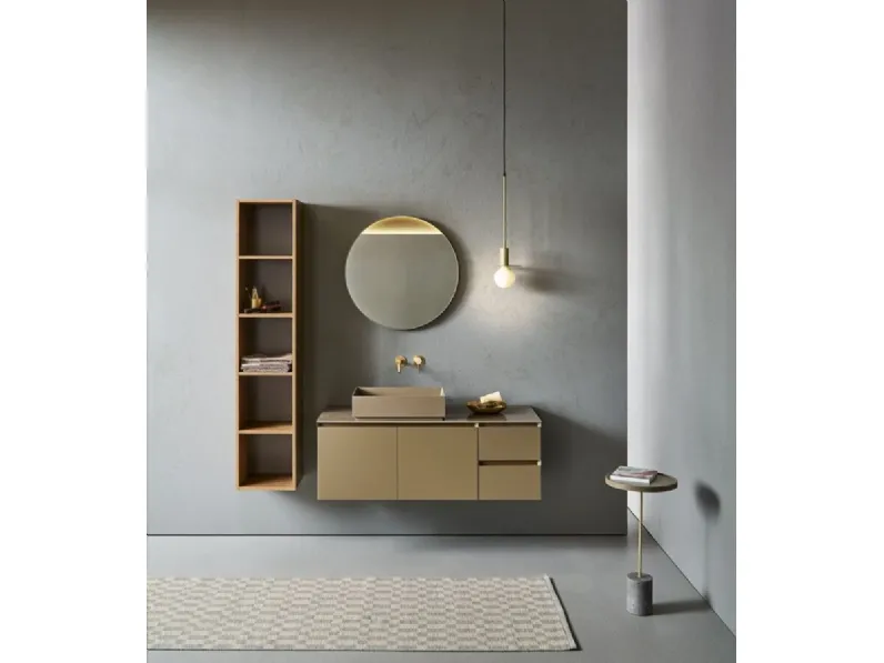 Mobile da Bagno Flamingo 103 in laccato Canapa di Pirovano Bagni