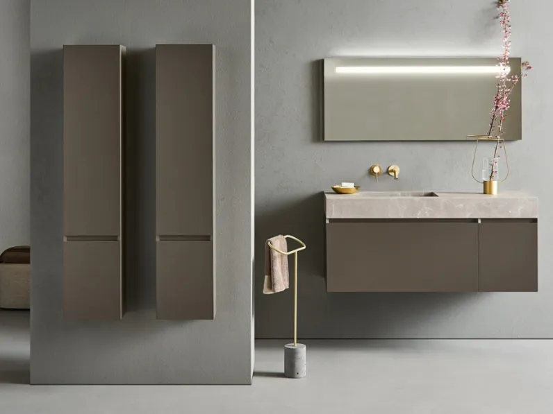 Mobile da Bagno Flamingo 103 in laccato Grigio di Pirovano Bagni