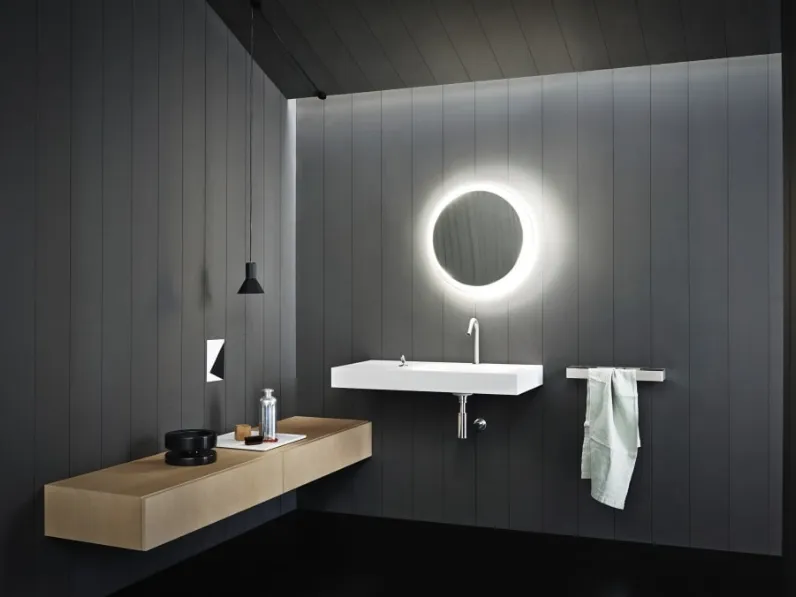 Mobile da Bagno sospeso in legno Flat XL composizione 04 di Agape