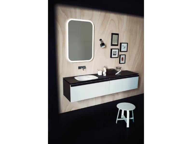 Mobile da Bagno sospeso in laccato opaco Flat XL composizione 08 di Agape