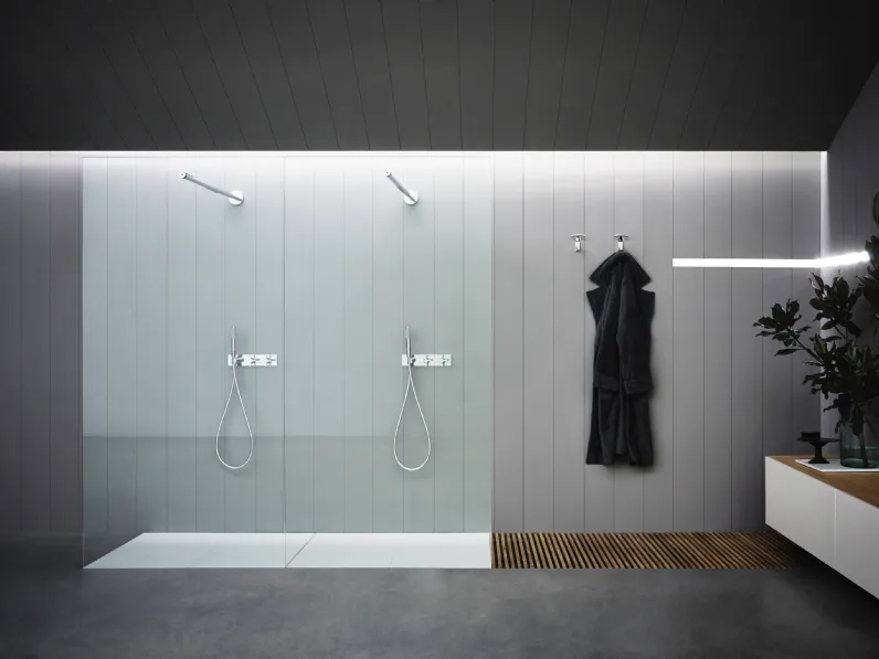 Box Doccia doppio in cristallo Flat D di Agape