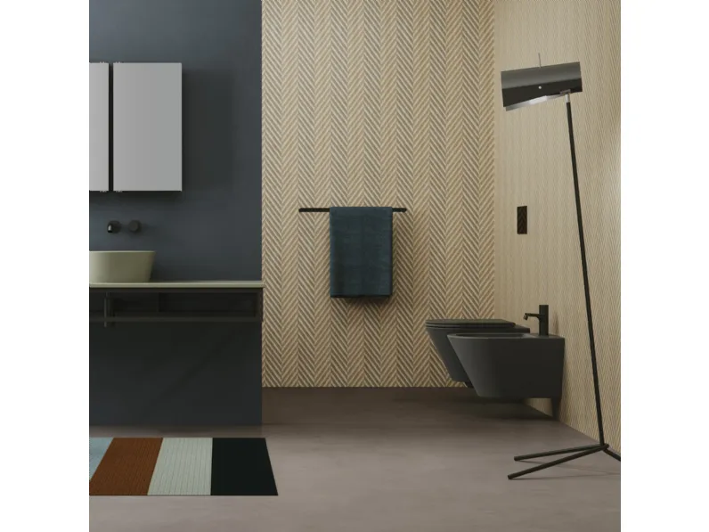 Sanitari sospesi in ceramica finitura antracite Forma 02 di Azzurra Ceramica