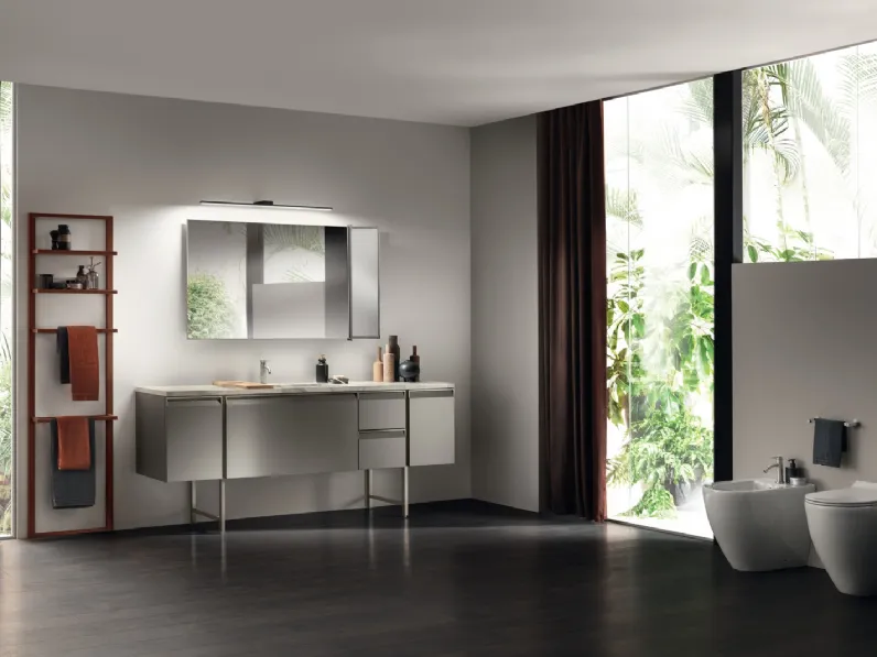 Mobile da Bagno Formalia Laccato Opaco Grigio Titanio di Scavolini Bathrooms