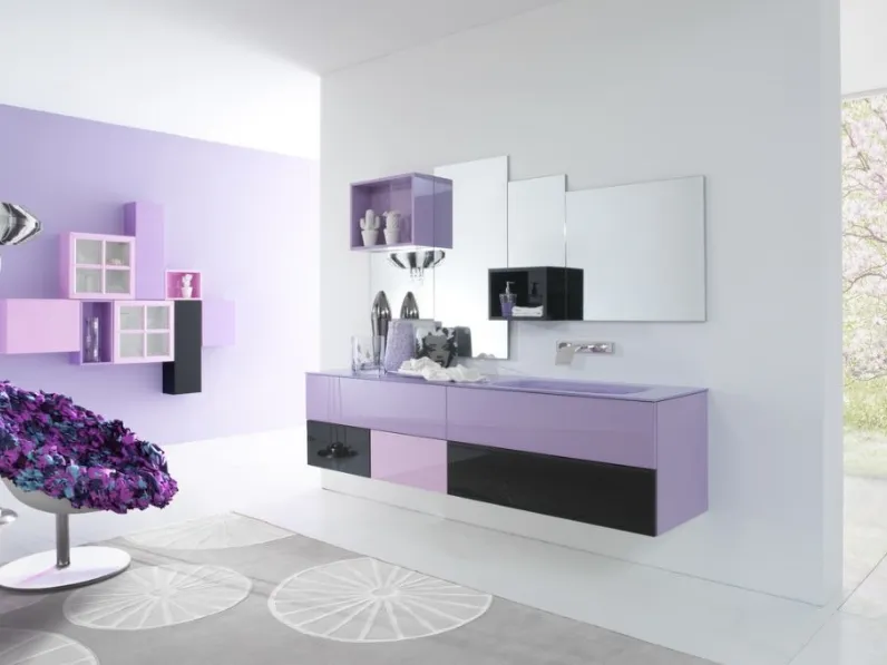 Mobile da bagno in laccato lucido Forme 08 di Synergie