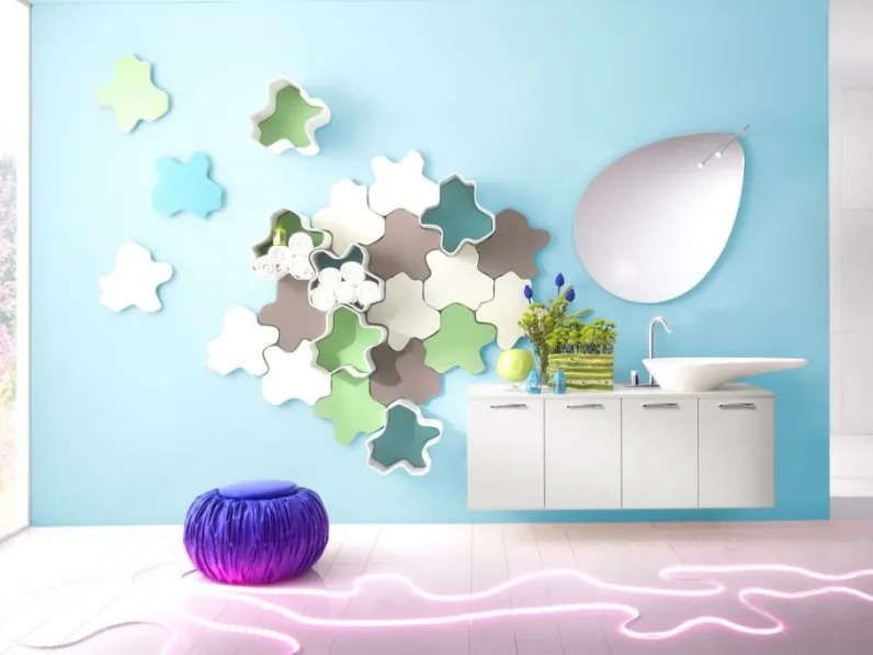 Mobile da bagno in laccato opaco Forme 12 di Synergie